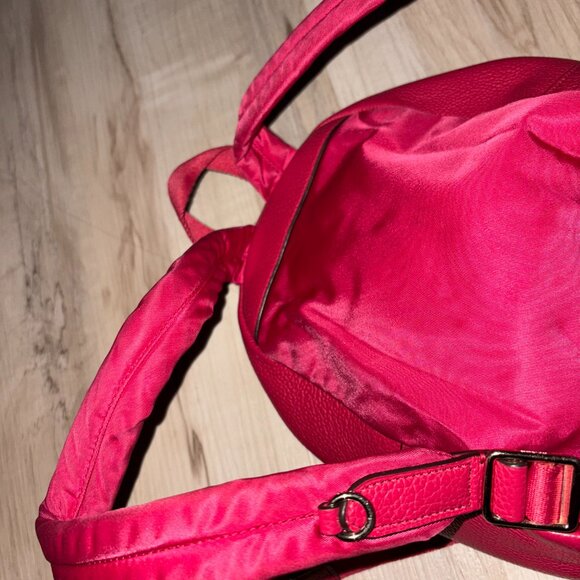 Red Pebbled Genuine Leather Coach Mini Backpack - Picture 7 of 10